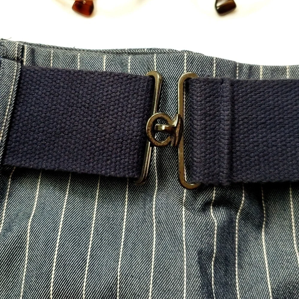 Cute stripe denim knee length skirt - Picture 3 of 5